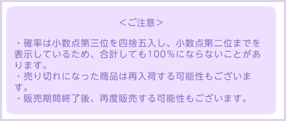 チョイスバッグの詳細画面の注意書き
